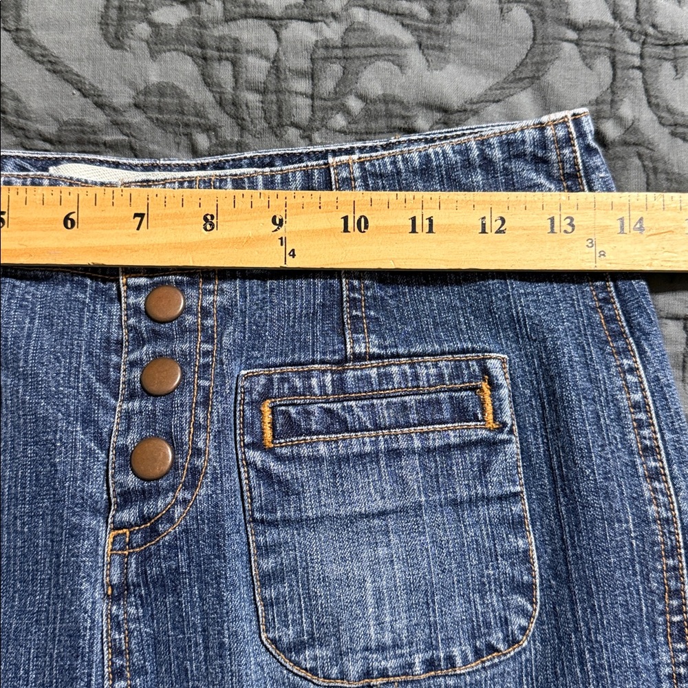 GAP JEANS junior women’s size 1 denim long skirt 4 button front with pockets - Picture 5 of 11